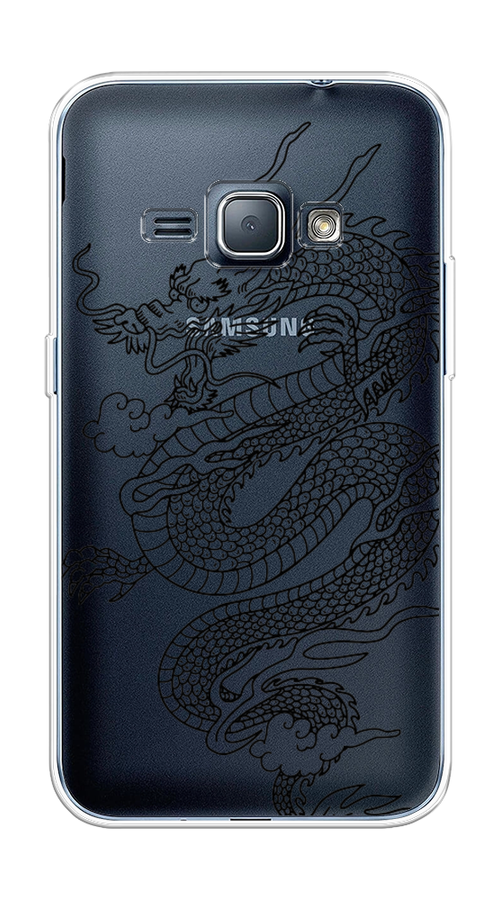 Силиконовый чехол на Samsung Galaxy J1 2016 / Самсунг Галакси J1 2016 "Большой китайский дракон", прозрачный
