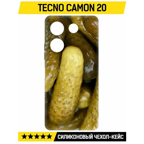 Чехол-накладка Krutoff Soft Case Огурчики для TECNO Camon 20 черный чехол накладка krutoff soft case огурчики для tecno spark 20 черный