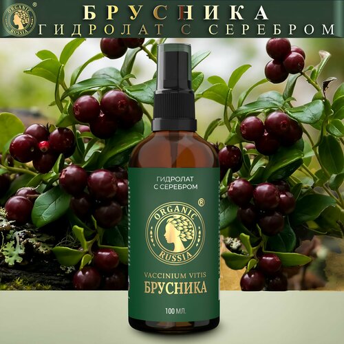 Гидролат с серебром Брусника ORGANIC RUSSIA для сухой и нормальной кожи, премиум, 100 мл
