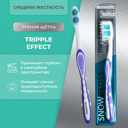 Зубная щетка SnowGloss Triple Effect, средняя жесткость