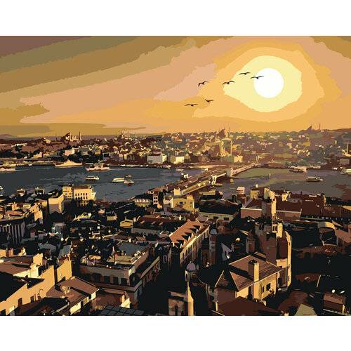 Картина по номерам Стамбул, Турция: город на закате 40х50