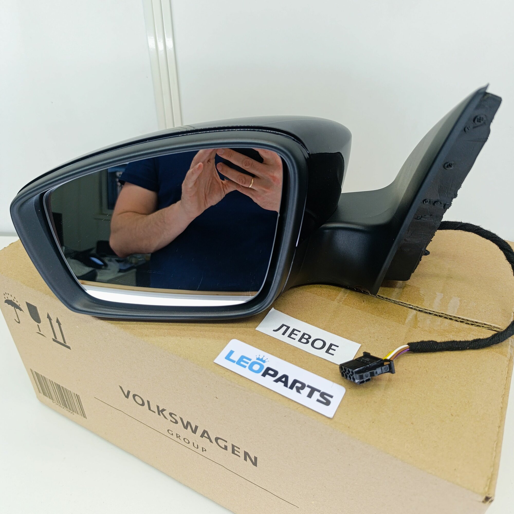 фото Зеркало Шкода Рапид Фольксваген Поло оригинал VAG / Левое зеркало VolksWagen VW Polo / Водительское боковое Skoda Rapid
