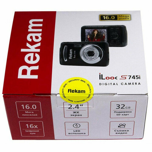 Фотоаппарат Rekam iLook S745i черный 16Mpix 24 1080 SDMMC CMOSAAA 547000₽