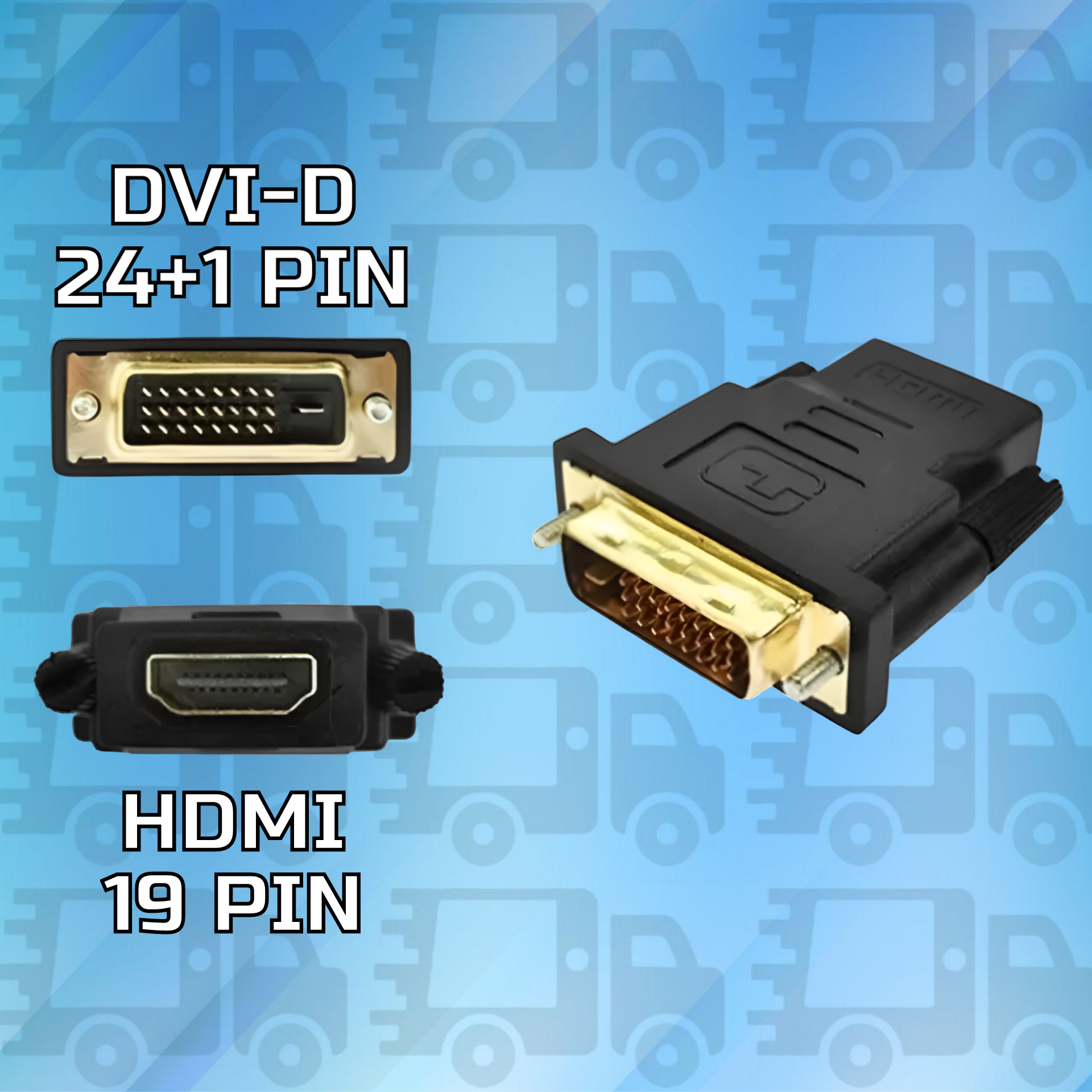 Переходник конвертер Dvi D на HDMI 1080p Full HD 24 + 1 DVI (M) - HDMI (F)