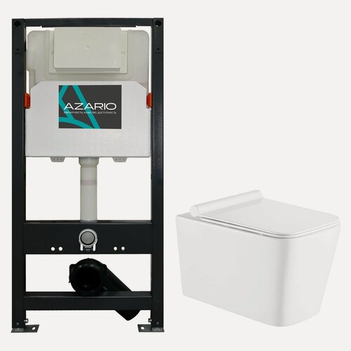 Изображение товара Сет Azario Инсталляция + подвесной унитаз Azario Mona 530x360x365 с сиденьем микролифт (AZ-501A+AZ-0057)