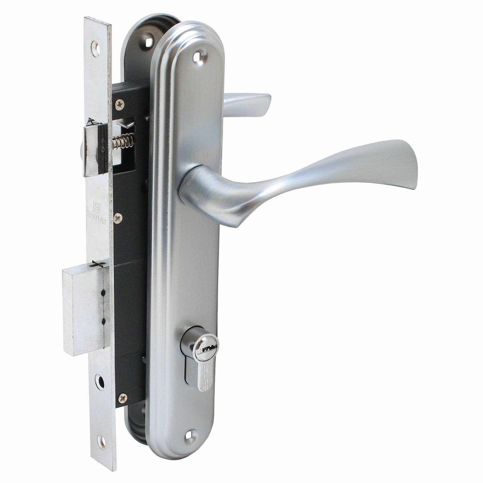 Замок врезной с ручками булат ЗВ4-1.03.07 номос титан, 5 ключей