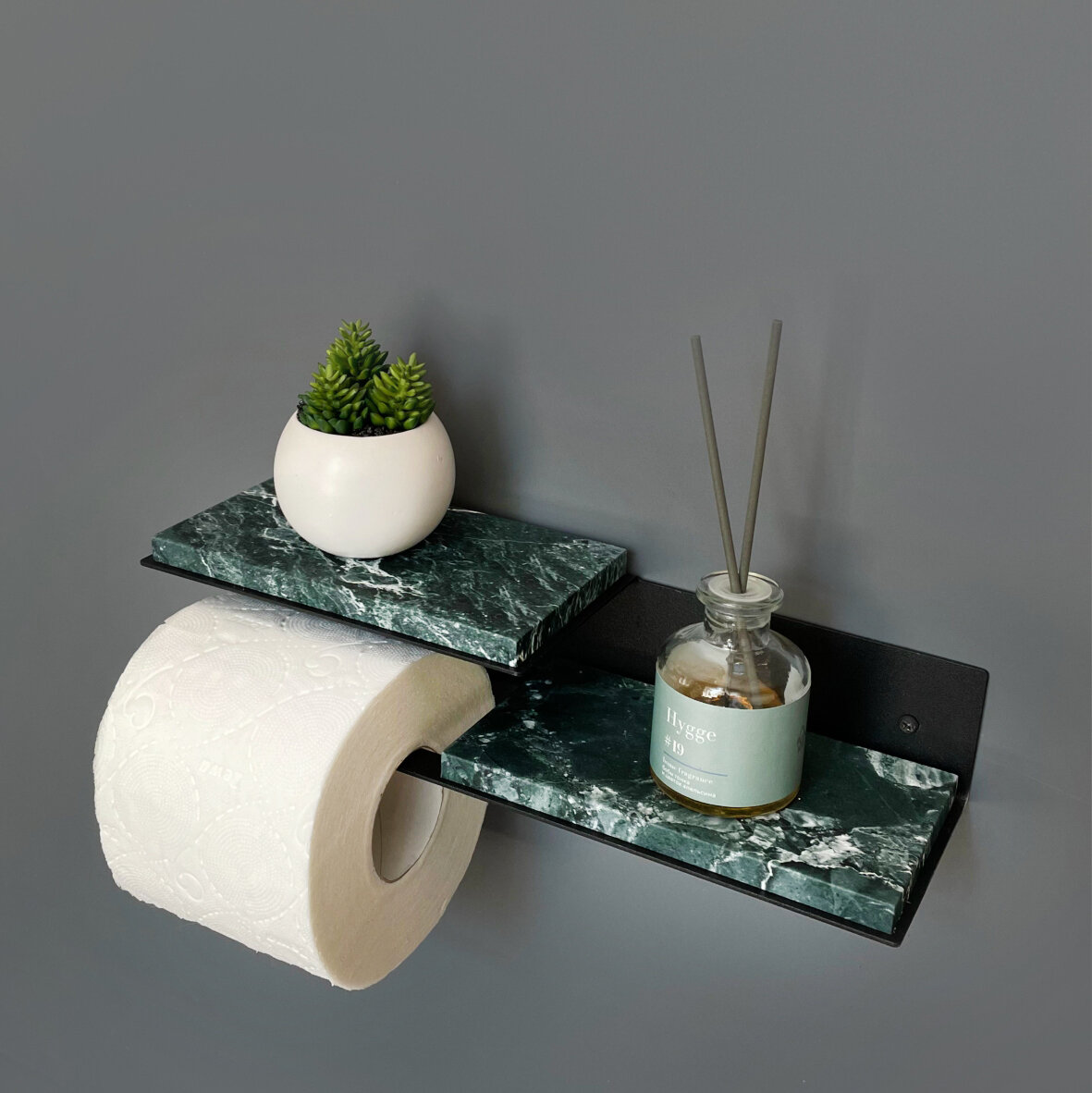 фото Держатель туалетной бумаги Molinardi Creativo. "Federico, Орех светлый на чёрном