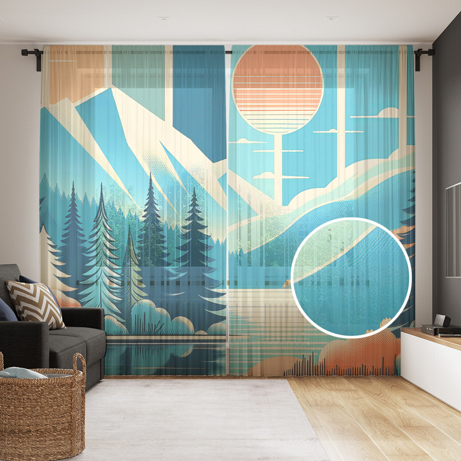 Тюль фототюль длинный JoyArty 