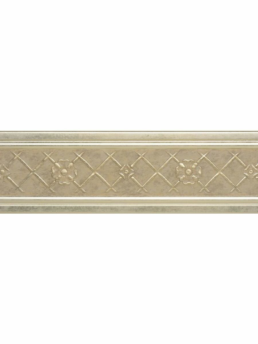 Плинтус потолочный Молдинг на стену декор 1100х9х80 Платина Cosca W1080-1/937 Трельяж - 2 шт.