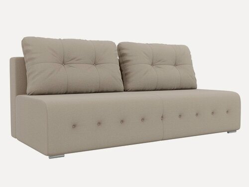 Изображение товара Прямой диван Лондон Бежевый Рогожка, еврокнижка, 195х95х80 см, с ящиком для белья