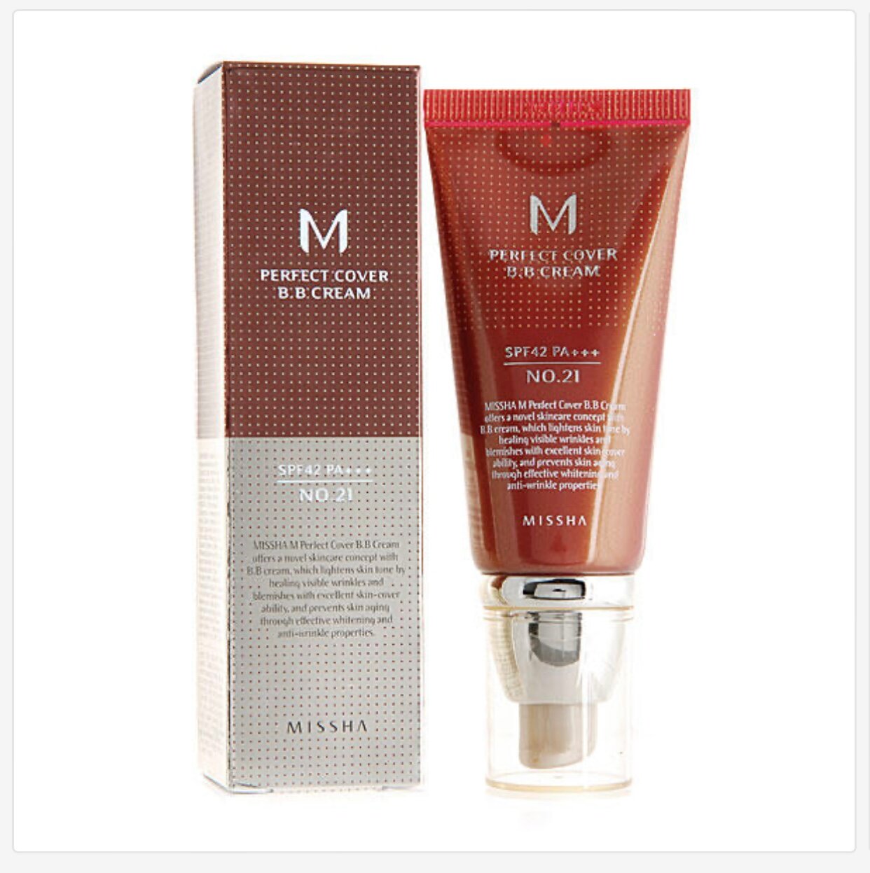 Тональный ВВ-крем для лица MISSHA M Perfect Cover BB Cream SPF42 PA+++ тон 21, 50 мл