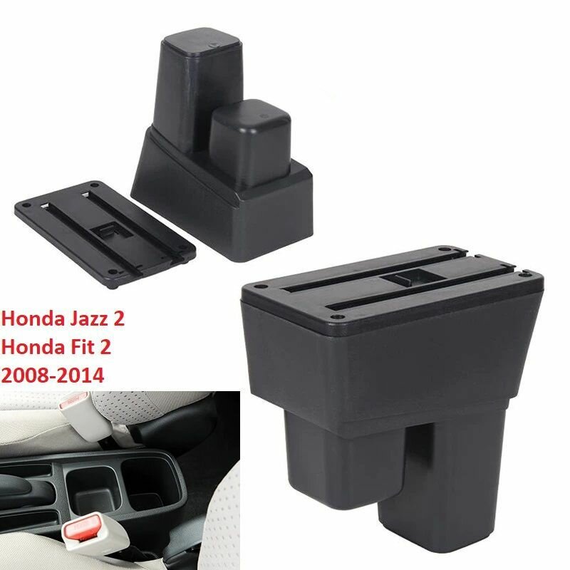 Подлокотник Хонда Джаз Фит 2 вставной, выдвижной, 7 юсб и подстаканник / на Honda Jazz Fit 2 usb для 2008 2009 2010 2011 2012 2013 2014 в хэтчбек — фото 1