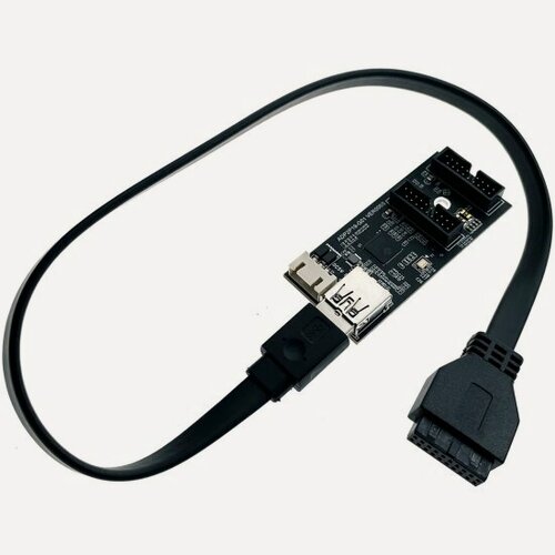 Изображение товара Переходник Espada EiD202M с мат. платы 20 pin на 2 х 20 Pin, чипсет GL3510, доп питание, USB 3.2 Gen 1