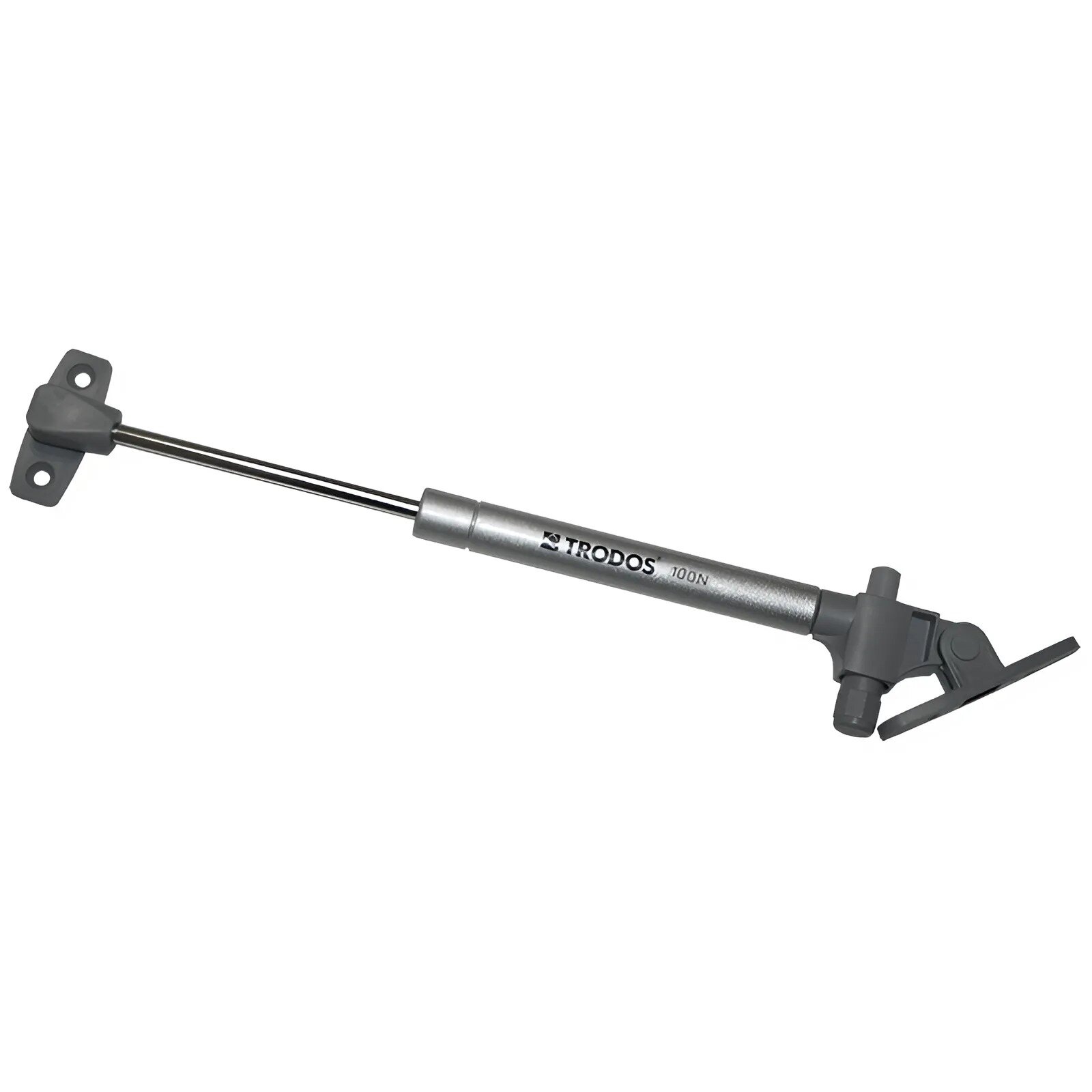Газовый лифт Trodos 100N регулируемый с доводчиком для мебели открывание вверх серый металлик