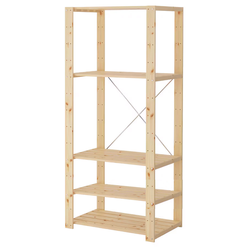 фото Стеллаж ikea hejne 78x50x171 см , 5 полок из реек, сосна икеа