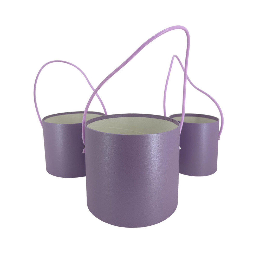Коробка шляпная D16xH14 см - D12xH12 см набор (3 шт) без крышки Фиолетовый lepestok.moscow