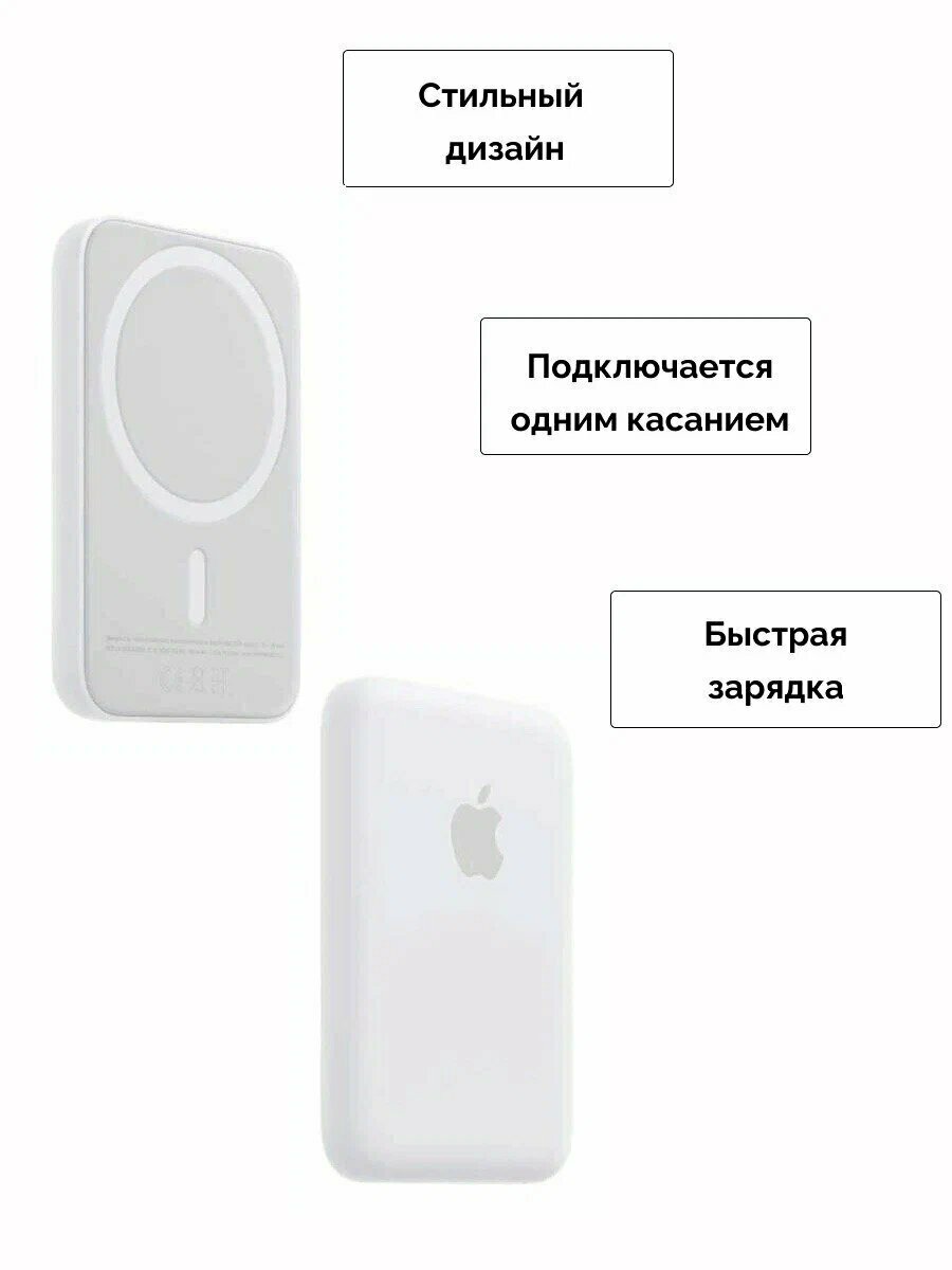 Внешний аккумулятор MagSafe Battery, 5000мАч, 15А, белый — фото 1