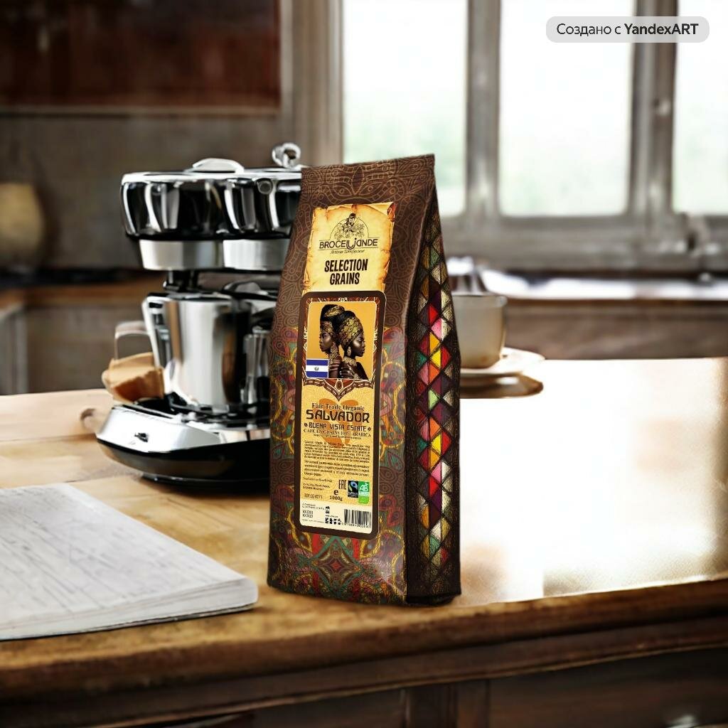 Кофе в зернах Brocelliande Salvador Buena Vista, средняя обжарка, 100% арабика, 1 кг