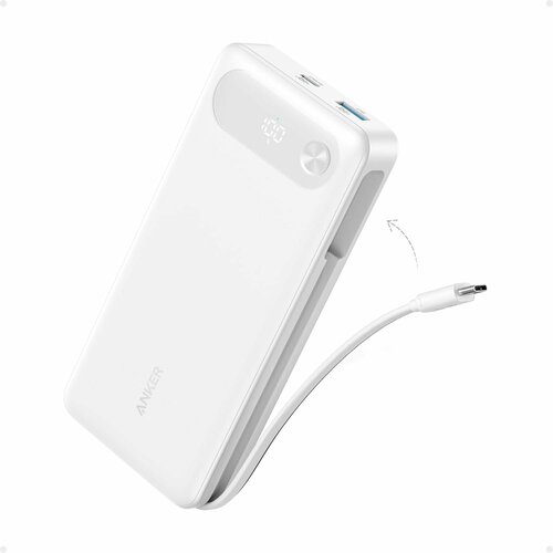 ANKER A1383 20000 mAh 87W дополнительный аккумулятор с кабелем USB-C белый A1383621 9490₽