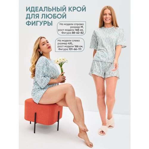 фото Пижама miracle, размер m, зеленый, белый