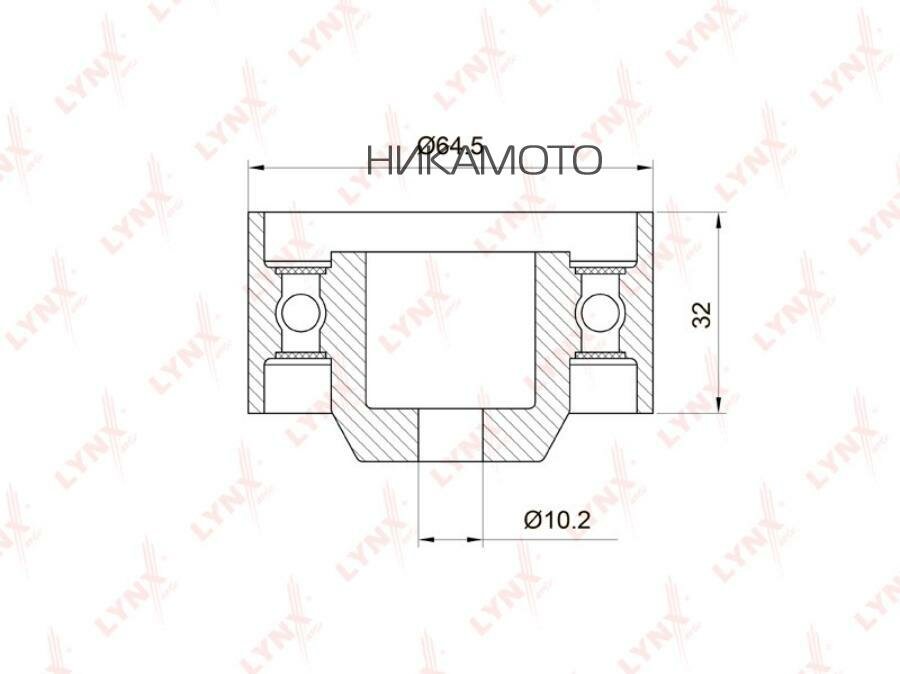 LYNXAUTO PB3017 Ролик обводной ремня ГРМ MITSUBISHI Galant 2.0 96-06 / Pajero Pinin 2.0 99-05