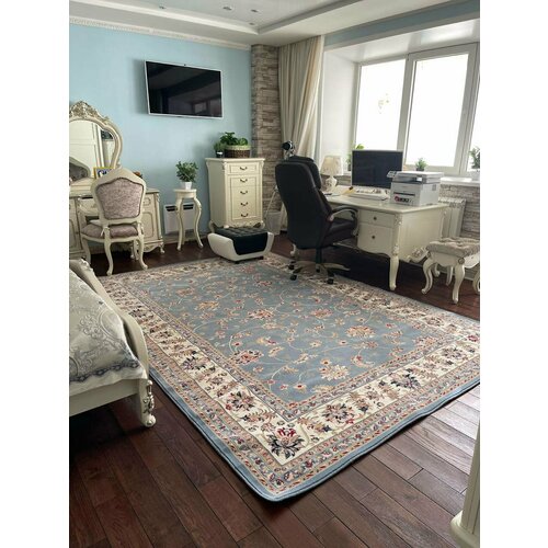 Ковер шерстяной на пол в гостиную в спальню 140х200 см восточный классический ворс 10 мм 265986 KoverVDom