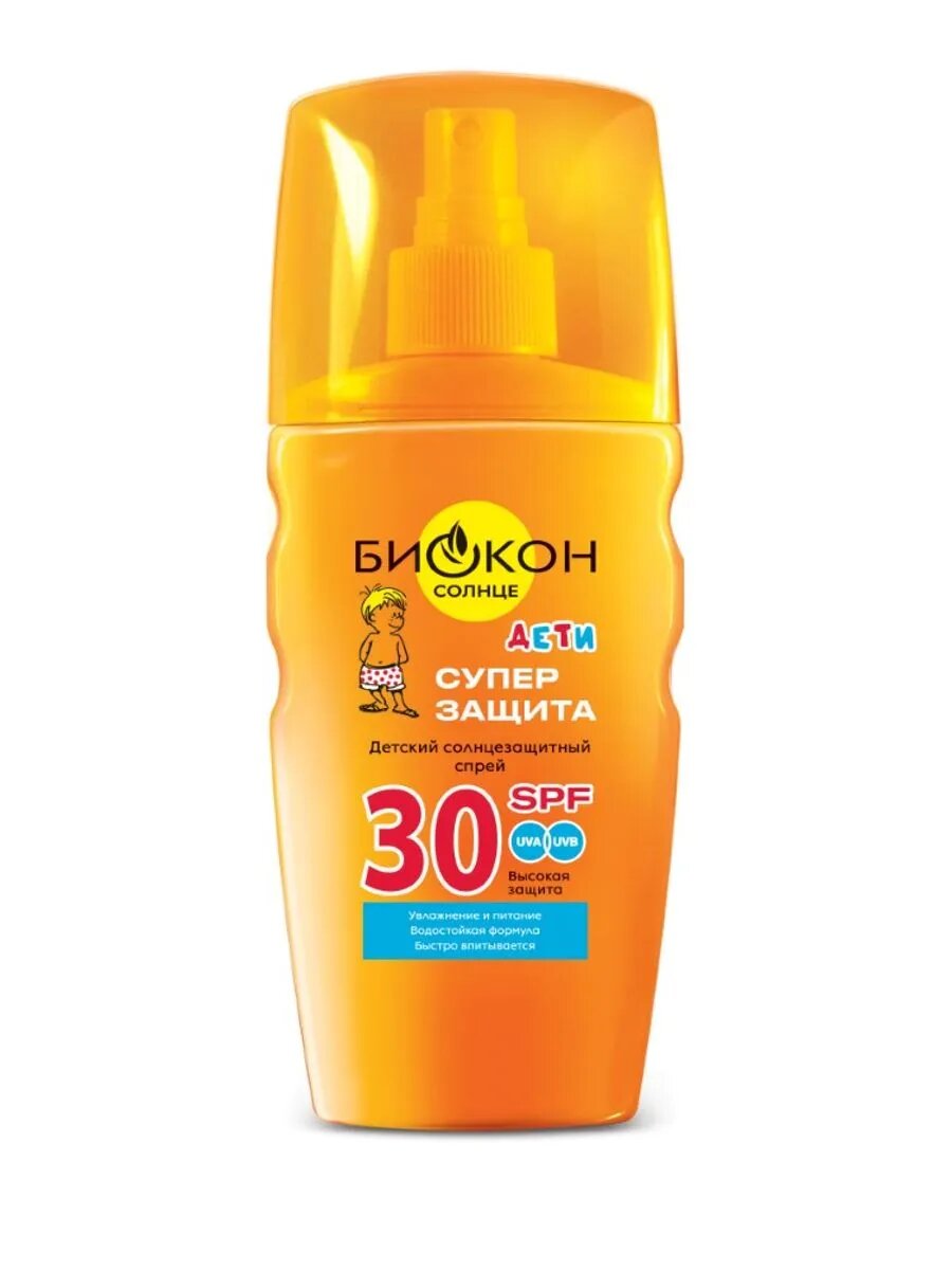 Биокон спрей солнцезащитный детский spf30 160мл