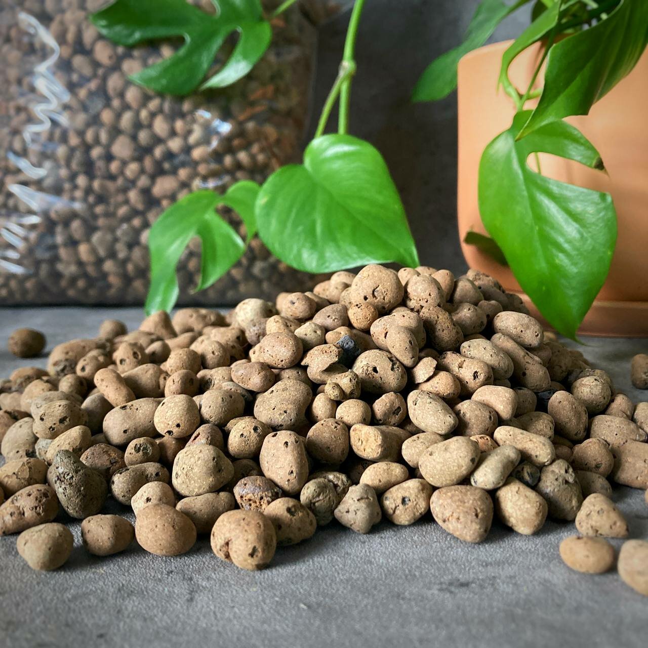 Керамзит для растений 2 литра дренаж для цветов  фракция 10-20мм глиняные камушки