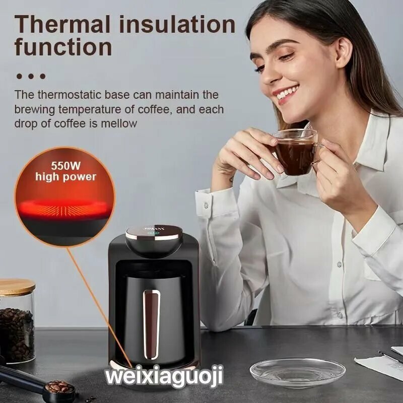 Кофеварка рожковая Умная кофемашина с защитой от брызг черный