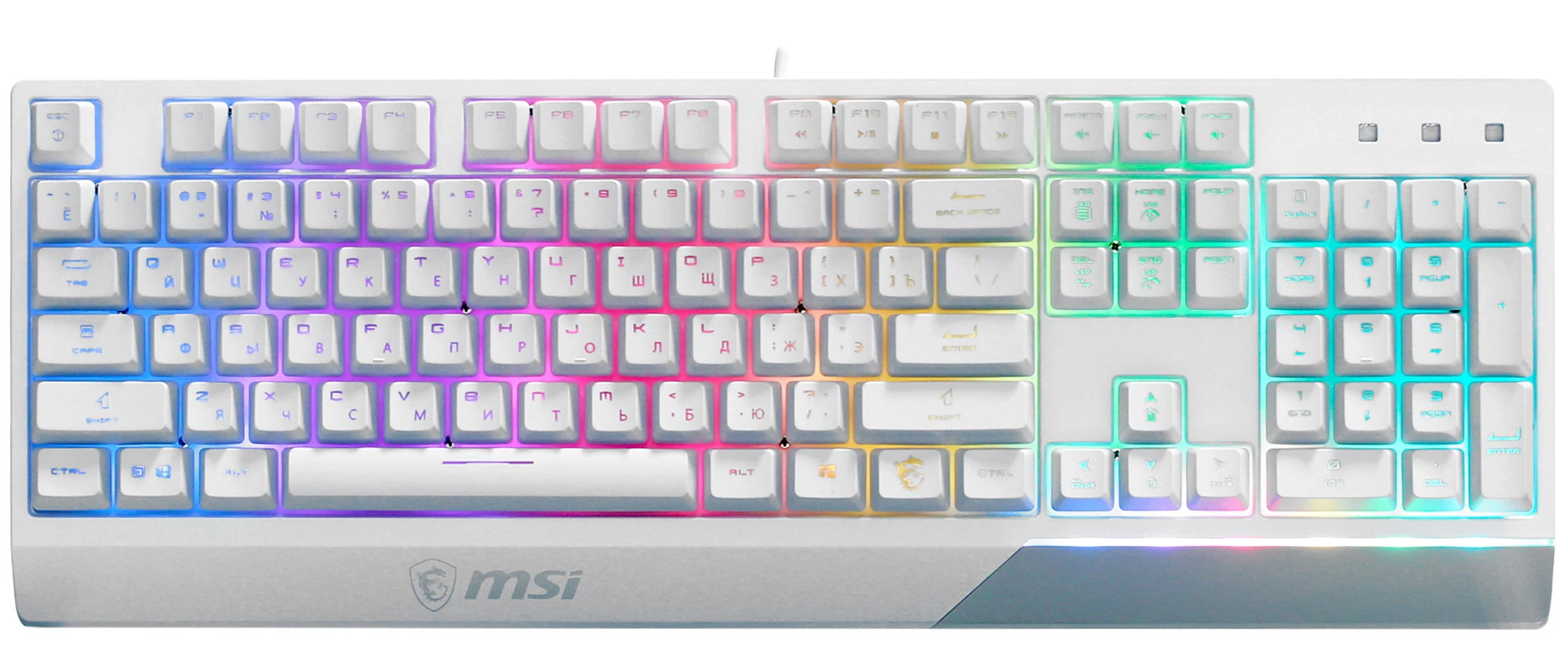 Игровая клавиатура MSI Vigor GK30 плунжерная проводная (белый) — фото 1