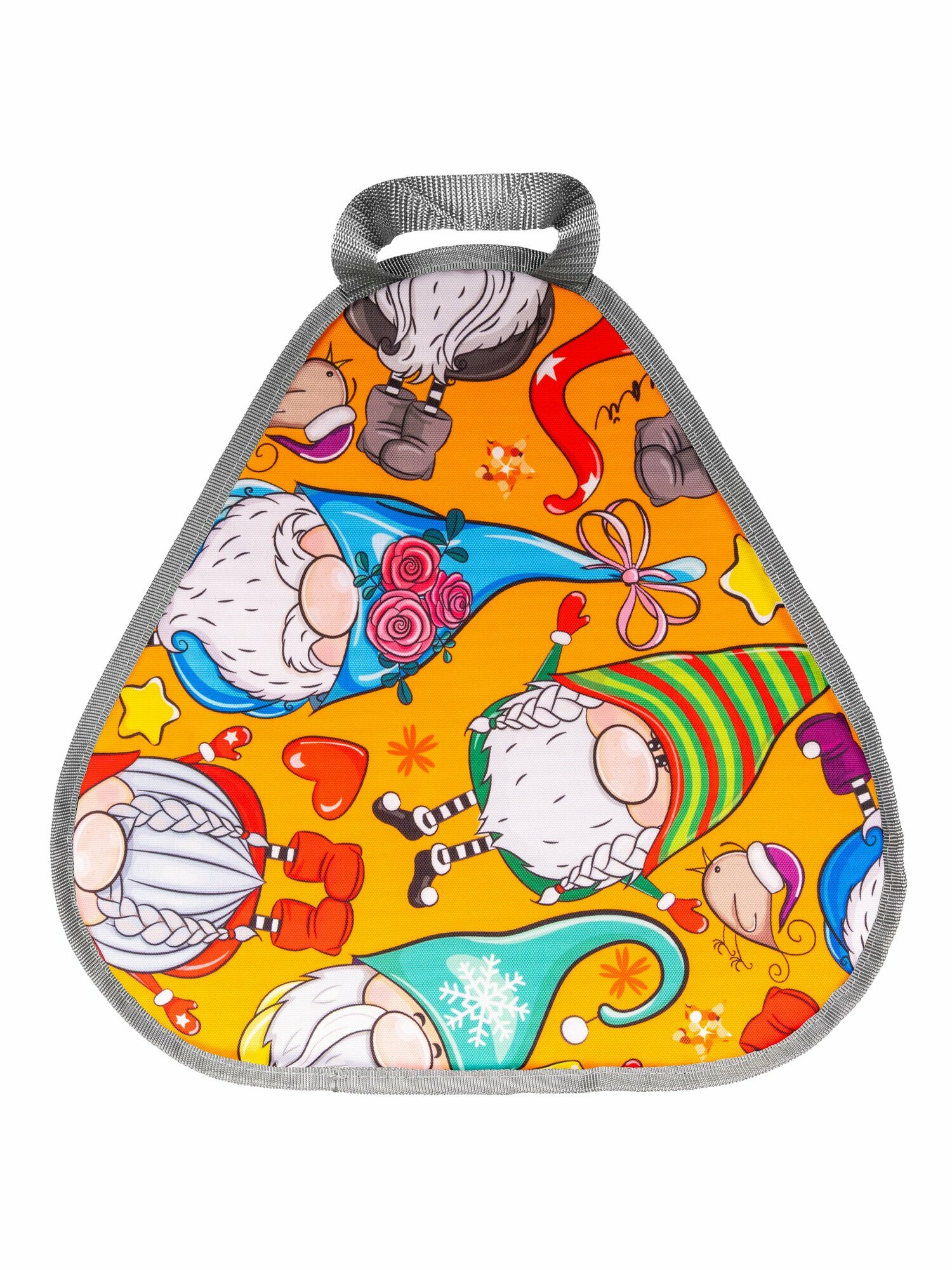 Ледянка мягкая ТяниТолкай детская зимняя с ручками для катания треугольная 41 см Gnome