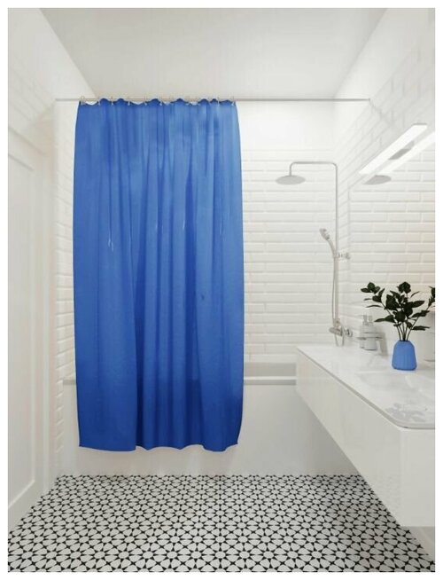 Штора для ванны 180x200 см, цвет синий