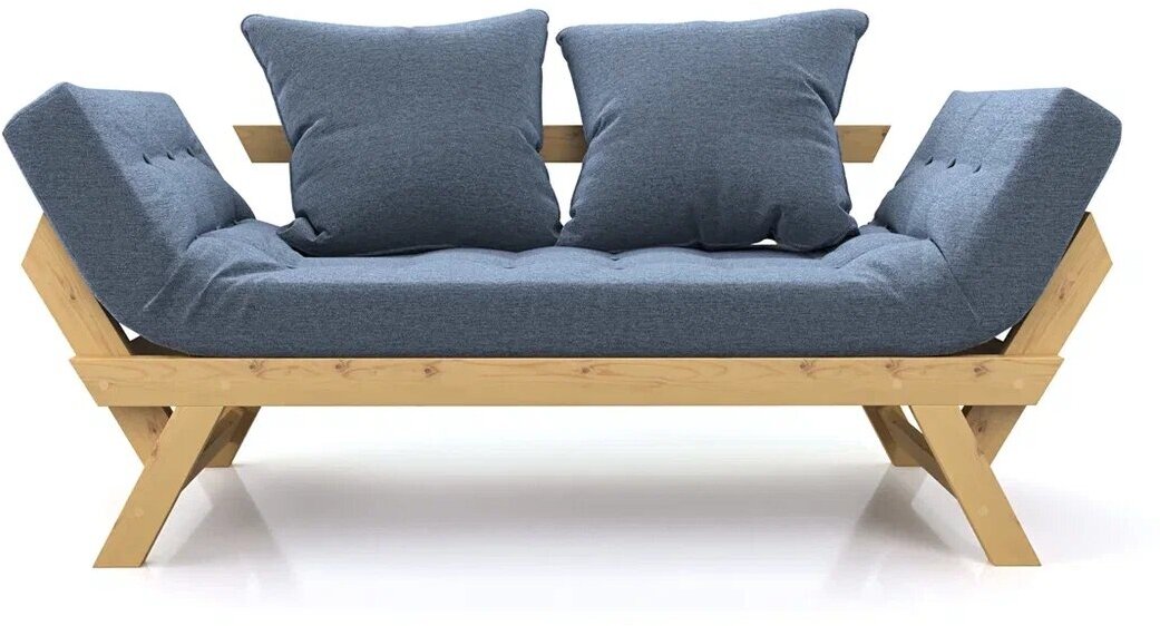 Садовый диван кушетка Soft Element Осварк Textile Blue, массив дерева, рогожка, на дачу, на террасу, на веранду
