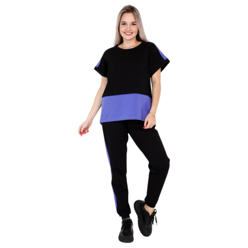 Комплект одежды Elena Tex, размер 50, голубой, черный брюки палаццо elena tex размер 50 голубой