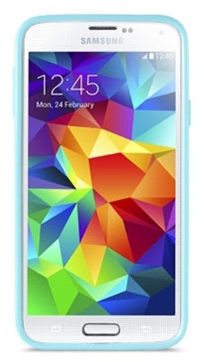 Силиконовый чехол Melkco Poly Jacket TPU case для Samsung Galaxy S5 Mini, голубой