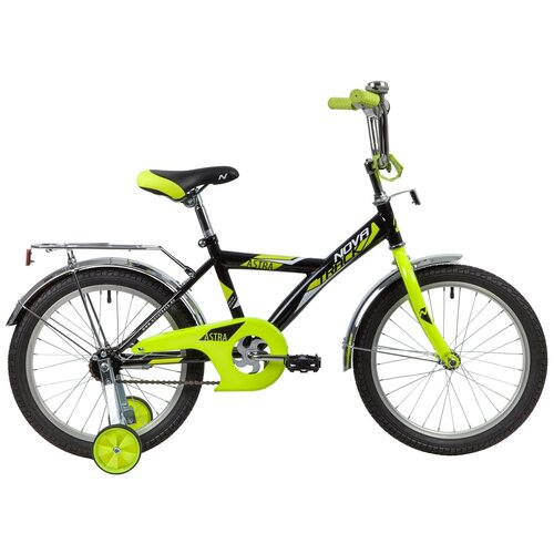 Велосипед NOVATRACK 18 ASTRA чёрный тормоз нож крылья и багажник хром защита А-тип 822000₽