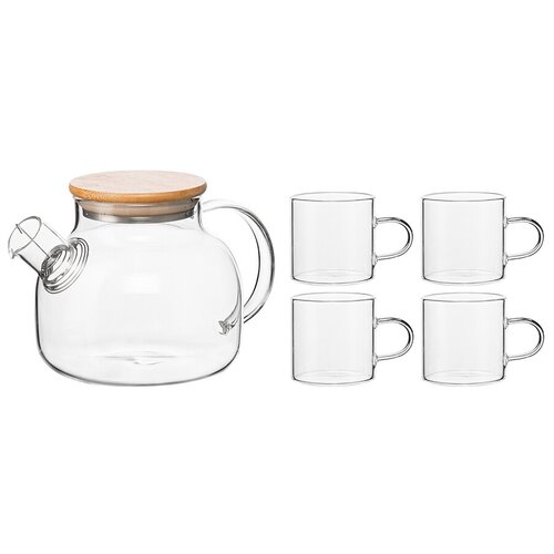 фото Чайный набор из чайника и 4 чашек smart solutions