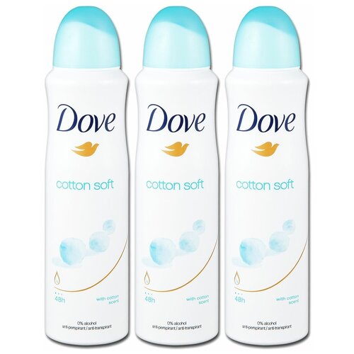 Дезодорант женский Dove Cotton soft, 150 мл, 150 мл, 3 шт. дезодорант женский dove невидимый 150 мл 3 шт