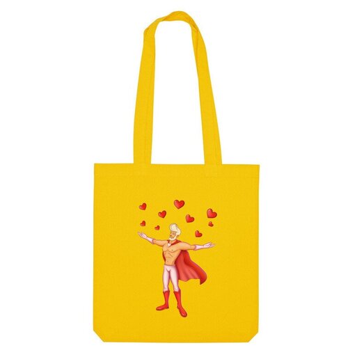 Сумка шоппер Us Basic, желтый сумка супергерой любовь оранжевый