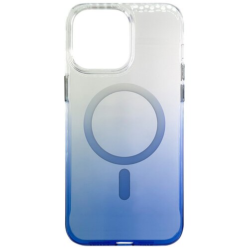 чехол clear case накладка для iphone айфон 13 magsafe прозрачный Прозрачный чехол с MagSafe и градиентом для iPhone 13 Pro, iGrape (Синий)