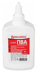 Клей ПВА Brauberg (бумага, картон, дерево), 85 г (227377)