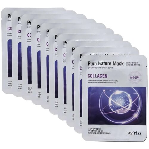 Маска для лица тканевая с коллагеном Anskin Collagen Secriss Pure Nature Mask Pack, 10шт