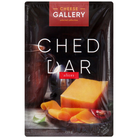 Сыр Cheese Gallery Чеддер красный 50% полутвердый нарезка