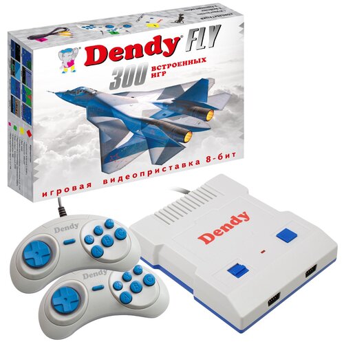 Игровая приставка Dendy Fly 300 встроенных игр / Ретро консоль 8 bit Dendy / Для телевизора игровая приставка data frog y2 hd plus 1400 игр dendy версия денди 2021