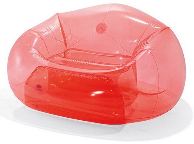 Кресло надувное 66501 розовое прозрачное Intex 137х127х74см "TRANSPARENT BEANLESS BAGTM CHAIR"