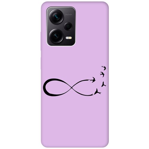 Силиконовый чехол на Xiaomi Redmi Note 12 Pro, Note 12 Pro+, Note 12 Explorer Edition Silky Touch Premium с принтом Infinity сиреневый матовый soft touch силиконовый чехол на xiaomi redmi note 12 сяоми редми ноут 12 с 3d принтом nirvana черный