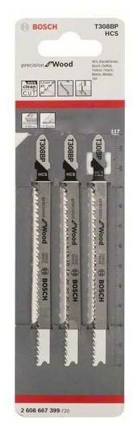 фото Bosch Набор пил 3шт T308BP PrecisionWood (2608667399)