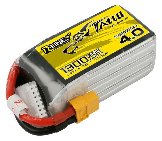 Аккумуляторная батарея Tattu R-Line Версия 4.0 1300 МАч 22,2 В 130C 6S1P Lipo С Разъемом XT60 (ТАА13006С13С6)