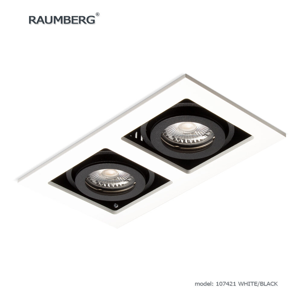 Встраиваемый светильник RAUMBERG 107421 wh/bk белый c черным под светодиодную лампу GU10