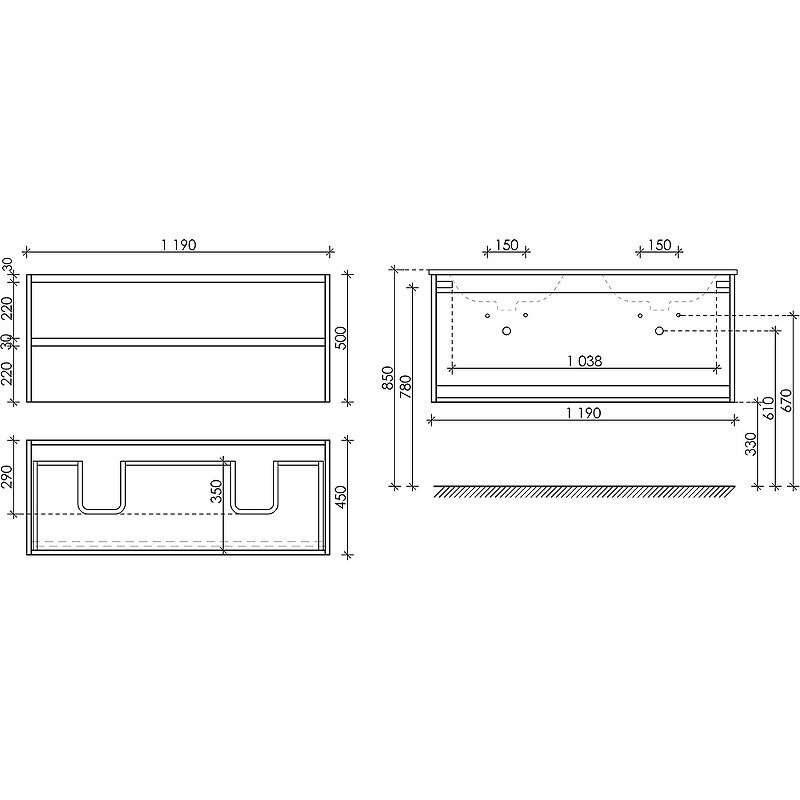 Тумба под раковину Sancos Libra LB120-2ECH дуб чарльстон - фото №9